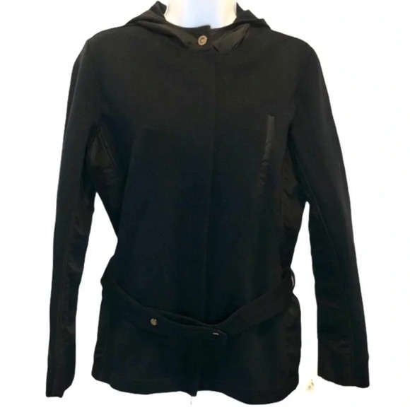 Magaschoni Belted Hooded Sweatshirt Jacket M - Picture 1 of 15